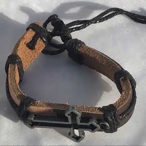 Bracelet, Handmade leather and cord